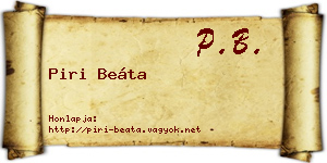 Piri Beáta névjegykártya