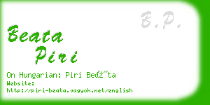 beata piri business card